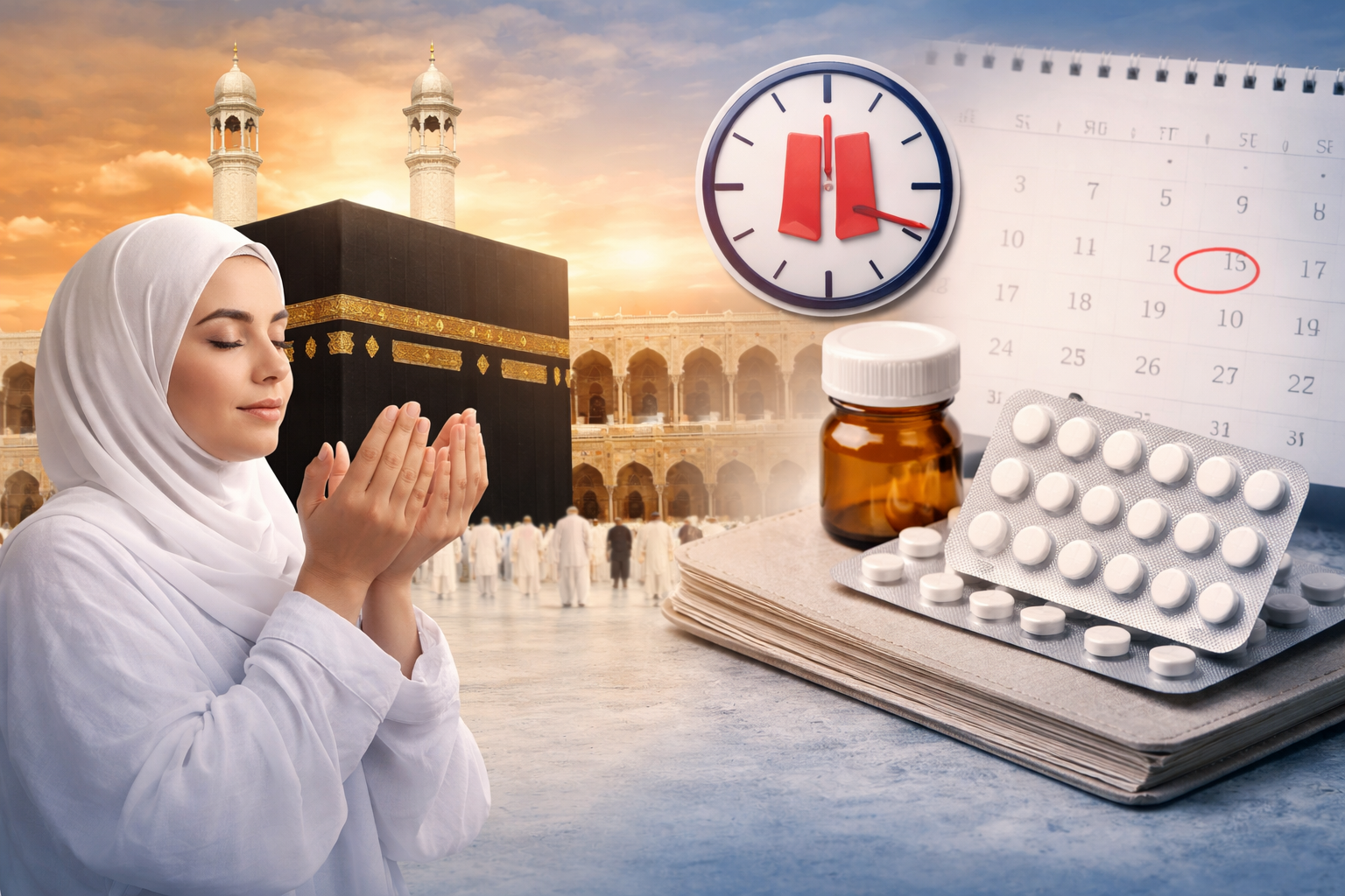 How to delay period for Umrah